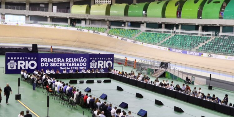 A primeira reunião do novo secretariado foi realizada no Velódromo do Parque Olímpico - Beth Santos/Prefeitura do Rio